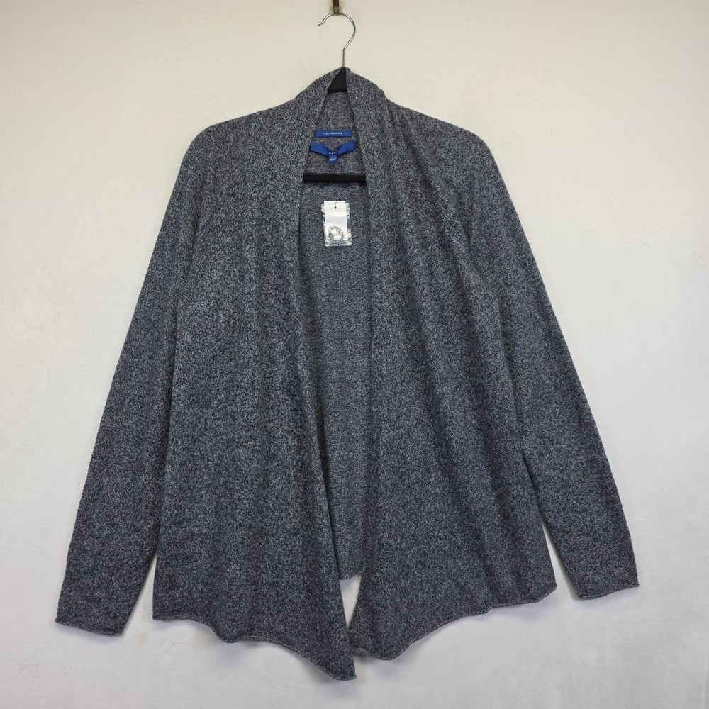 Apt 9 Womens Cardigan Womens L Gray Open‎ Cashmere Marled Knit Layering Elevated - Picture 2 of 13